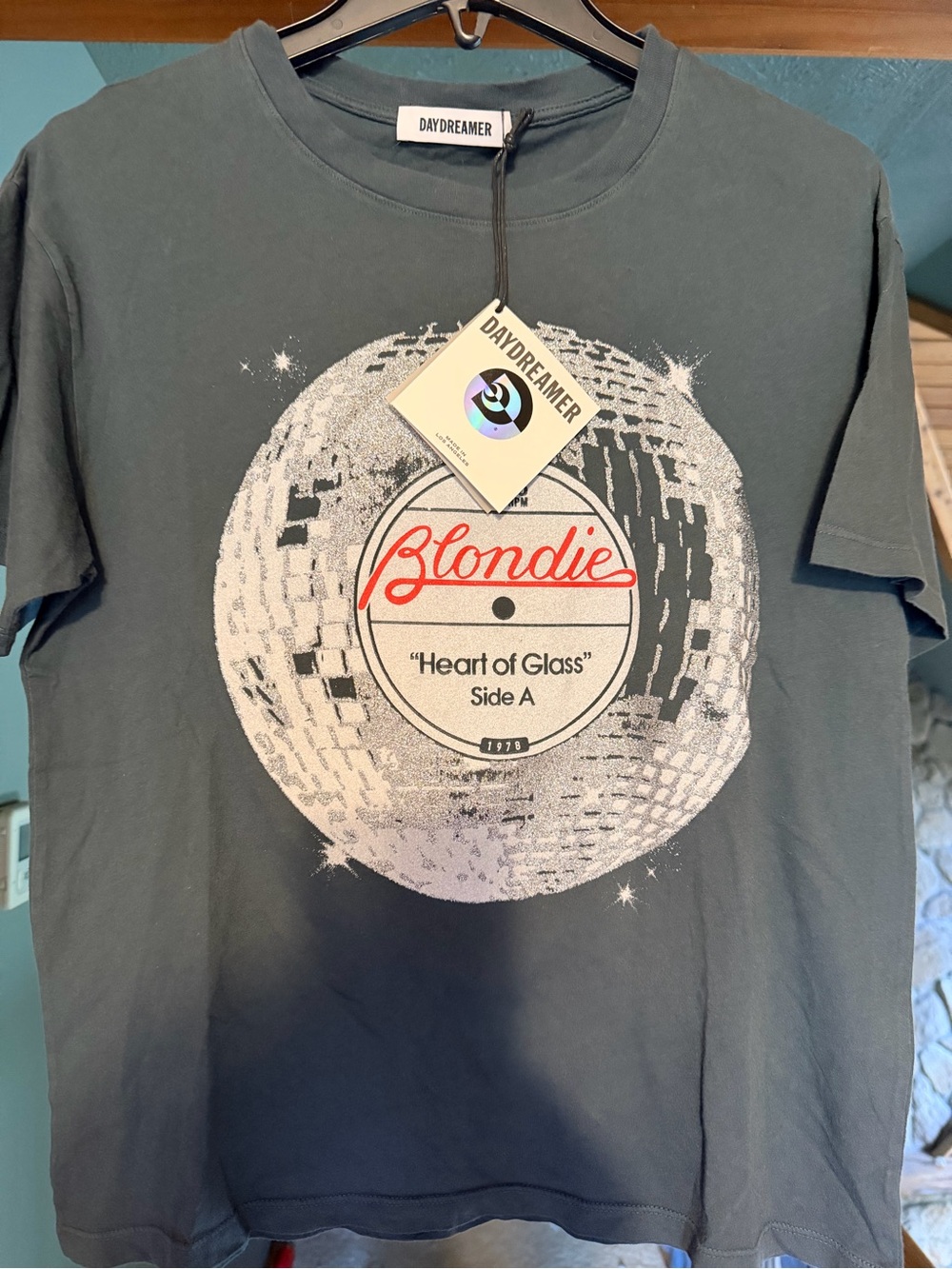Daydreamer Blondie 'Heart of Glass' Graphic Tee in Charcoal